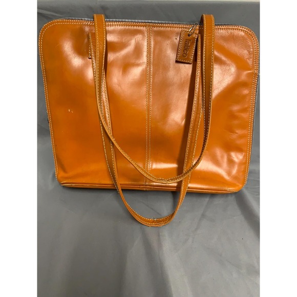 Latico Bag Orange Leather Shoulder Messenger Laptop Briefcase Handbag - Picture 2 of 15
